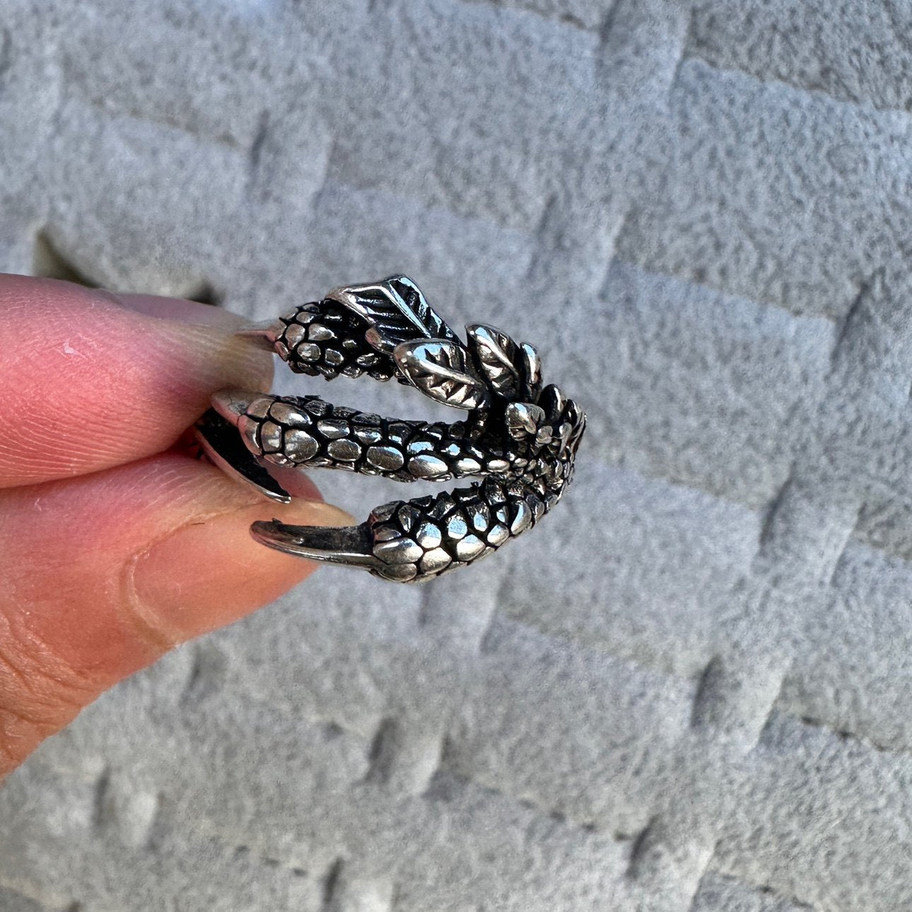 Vintage Vintage Men's Niche Adjustable Ring With An Open Mouth
