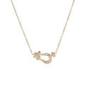 Light-luxury Fashion Full-diamond Horseshoe Buckle Titanium Steel Necklace