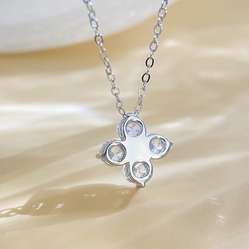 D-Color Moissanite Four-Leaf Clover Pendant For Women