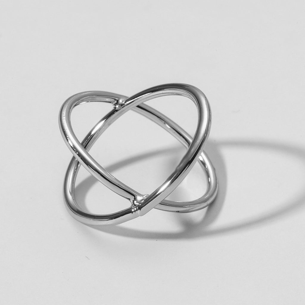 Fashionable Niche-design Sterling Silver Cross Ring