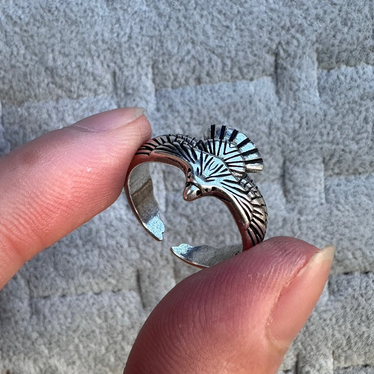 Vintage Vintage Men's Niche Adjustable Ring With An Open Mouth