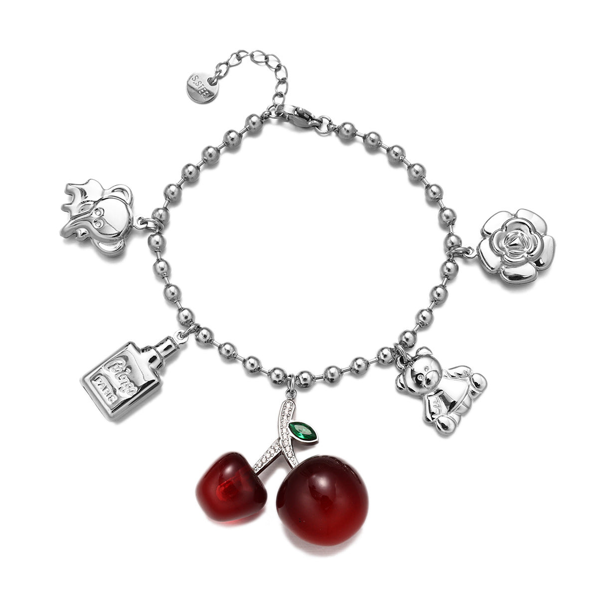 Fashionable And Exquisite Cherry Elephant Bear Flower Pendant