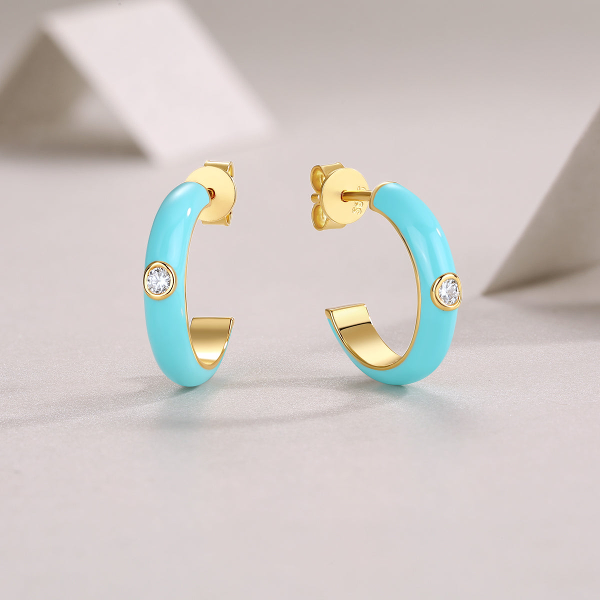Colorful Imprint - Top-quality Moissanite Luxury Fashion Light Luxury Jewelry Silver Stud Earrings S925 Silver Electroplated Gold