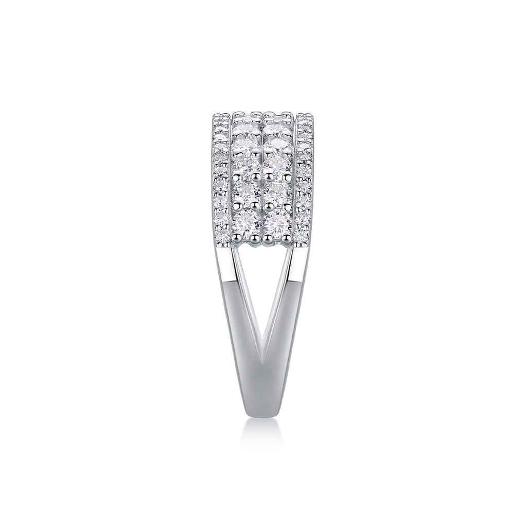 A Turn Of Luck - A Wedding Ring Set With Top-quality Moissanite S925 Silver And Platinum-plated Diamond Can Be Tested With A Diamond Pen