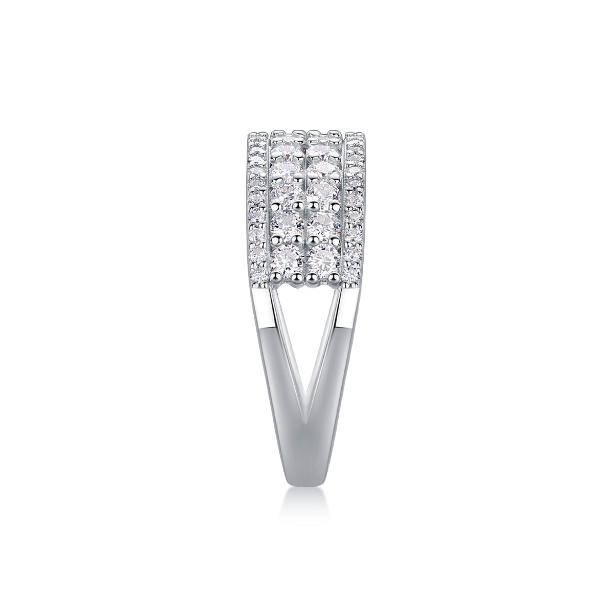 A Turn Of Luck - A Wedding Ring Set With Top-quality Moissanite S925 Silver And Platinum-plated Diamond Can Be Tested With A Diamond Pen