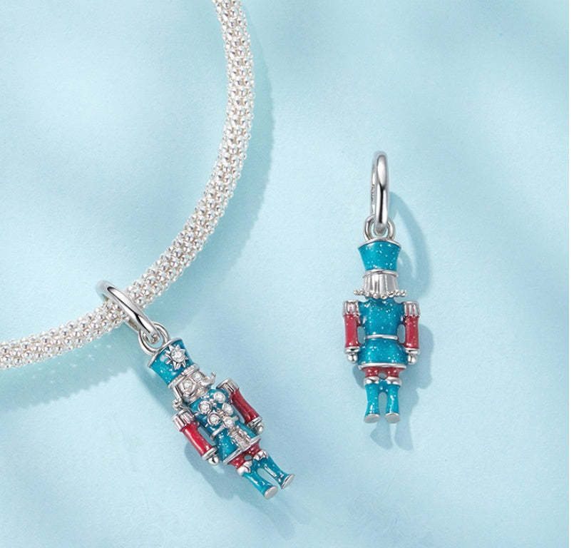 Silver Ziyun Original S925 Sterling Silver Nutcracker Pendant Parts Guardian Angel Diy Bracelet Lucky Beaded