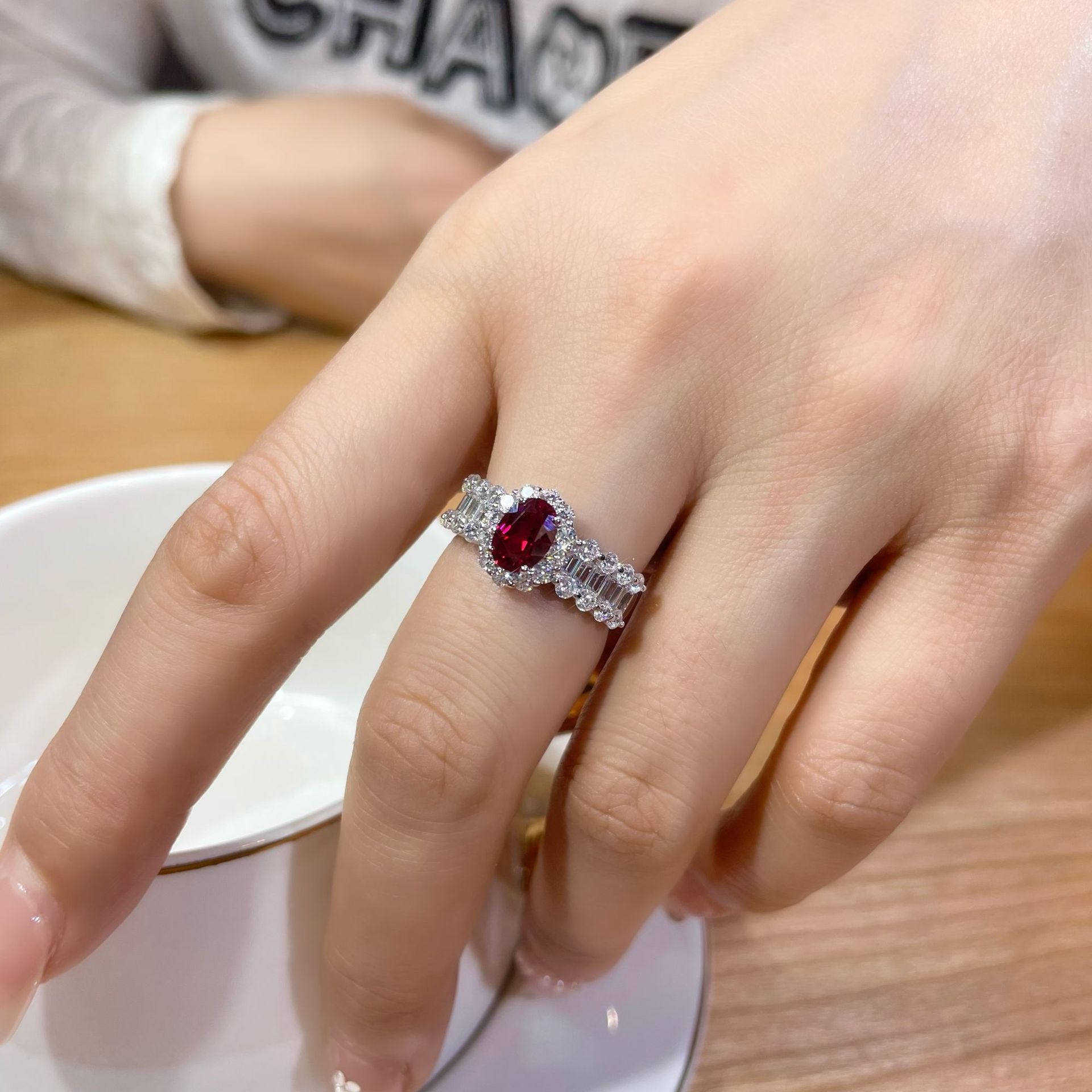 Vintage Elegant Ruby Pigeons Blood Red Ring For Women