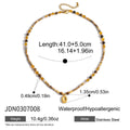 Tigers Eye Natural Stone Glass Crystal Beaded Necklace