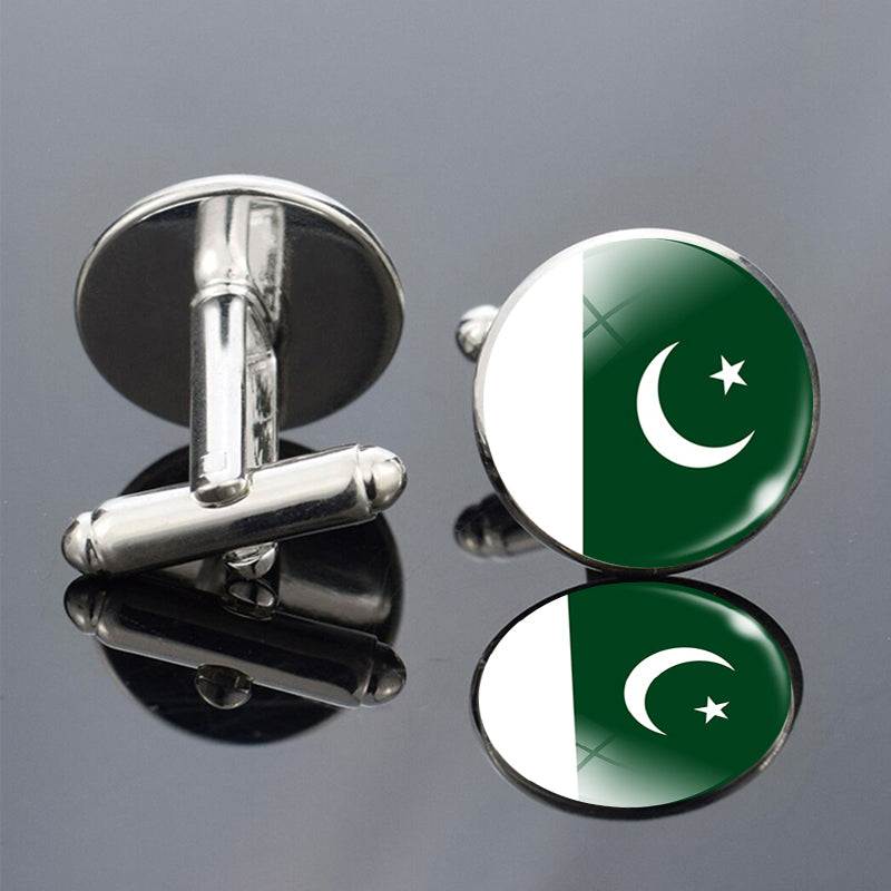 National Flags Of The World Series Time Gem Cufflinks Jewelry