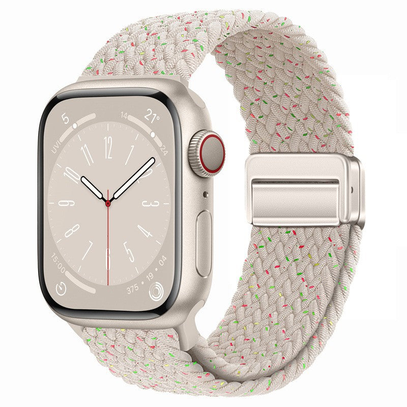 Metal Magnetic Buckle Nylon Braided Stretch Strap