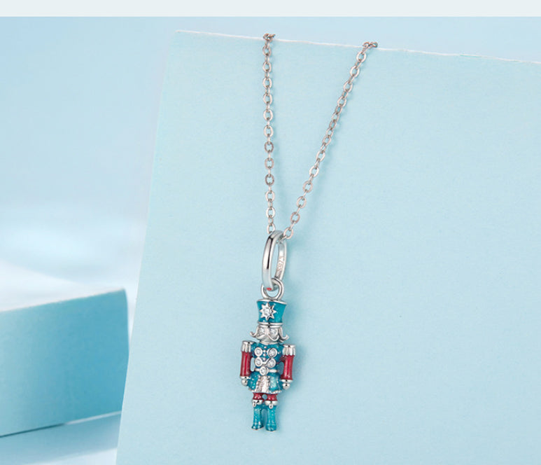 Silver Ziyun Original S925 Sterling Silver Nutcracker Pendant Parts Guardian Angel Diy Bracelet Lucky Beaded