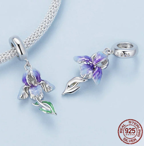 Gradient Oil-Drip Iris DIY Pendant Beads