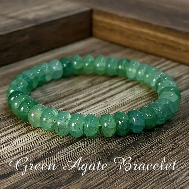 Handmade Green Agate Bead Bracelet