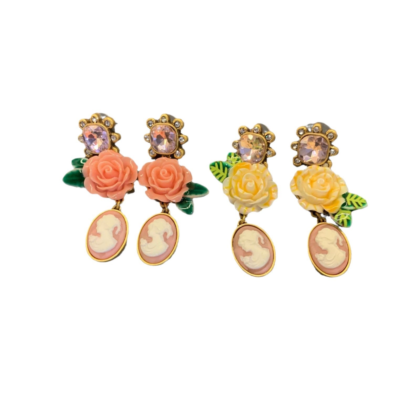 French Court Style Three-dimensional Camellia Earrings