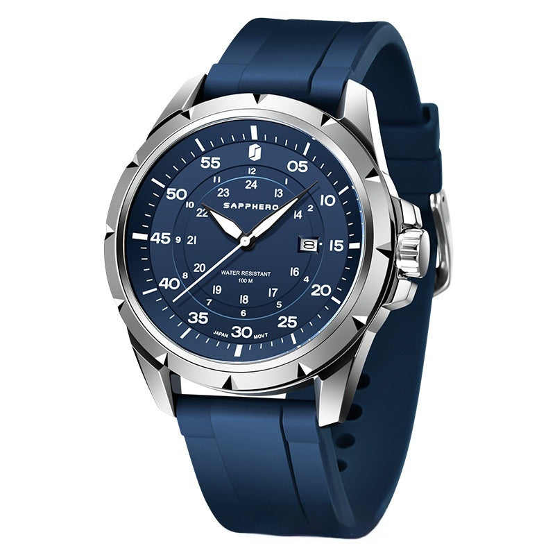 Youth Student Quartz Exam Watch Men's Silicone Waterproof 520 Gift For Boyfriend
