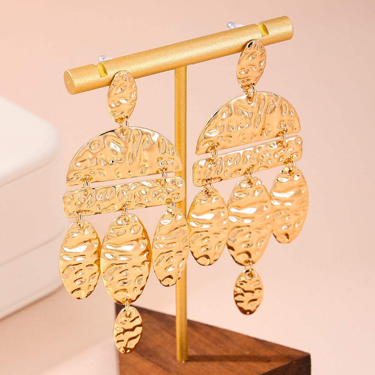 Golden Irregular Rhythm Pattern Hip-Hop Earrings For Women