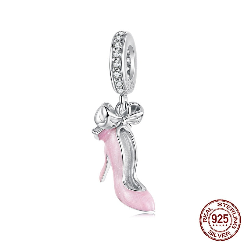 High Heels S925 Sterling Silver Pendant Diy Bracelet String Beads