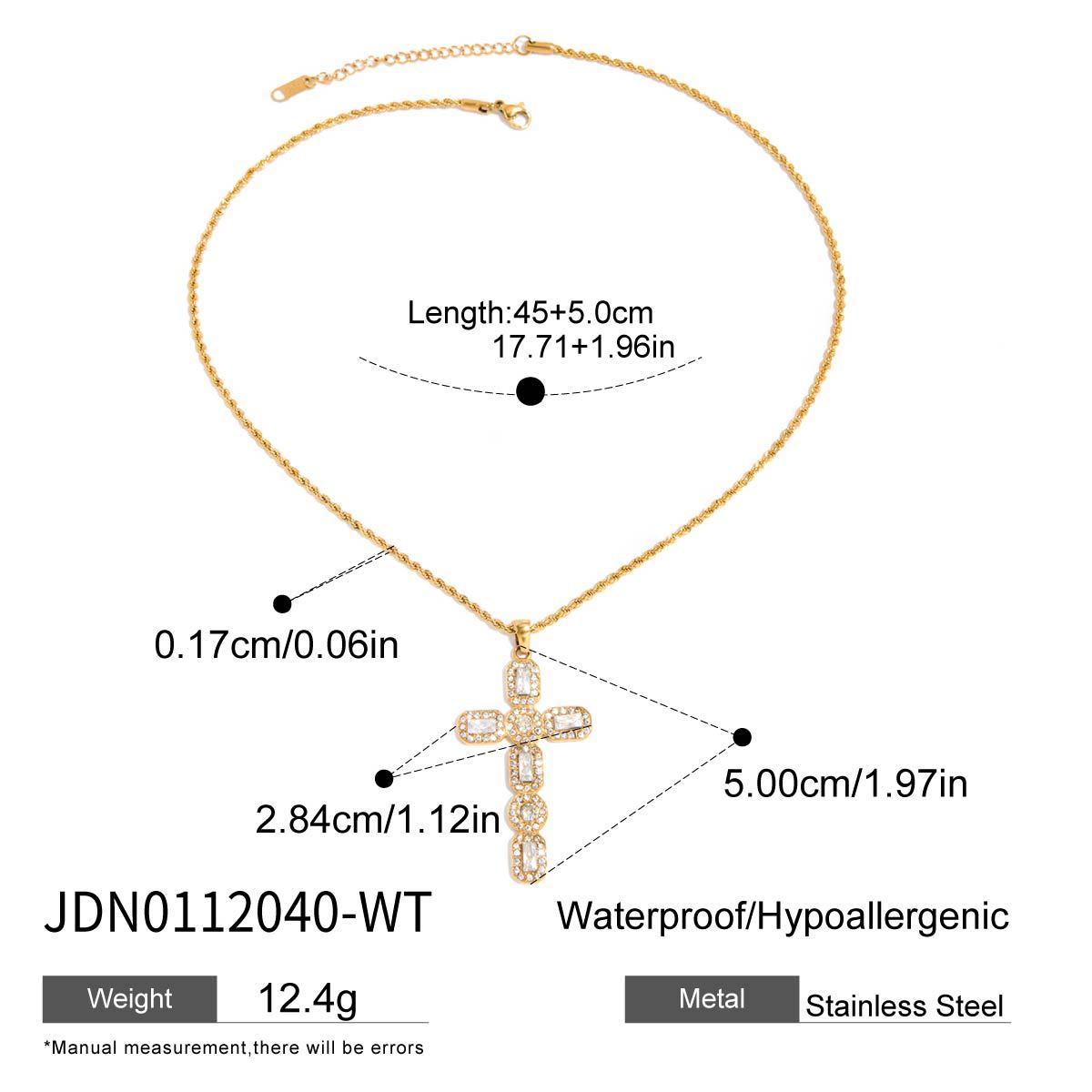 Titanium Steel Cross Pendant For Womens Sweater Chain