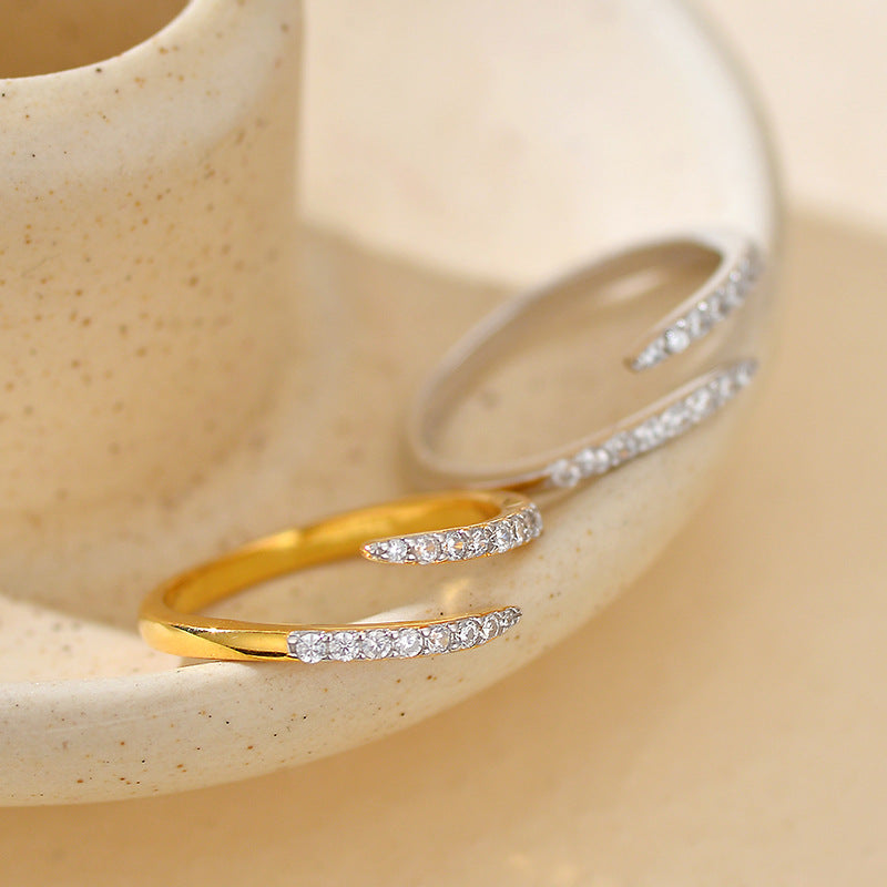 Exquisite Diamond-studded Open Adjustable Ring For Women
