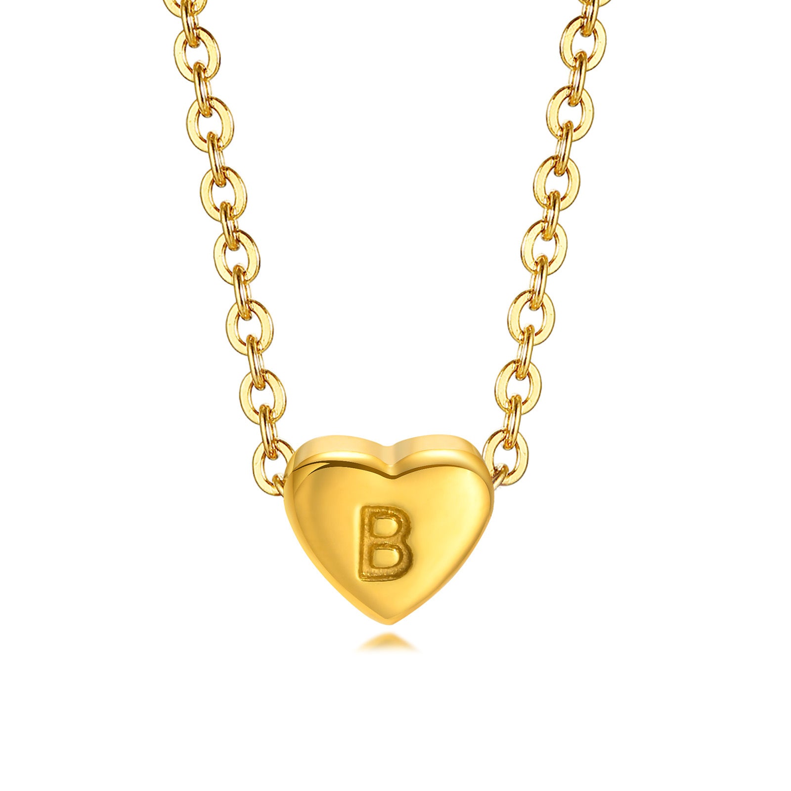 Stainless Steel 26-letter Heart Necklace