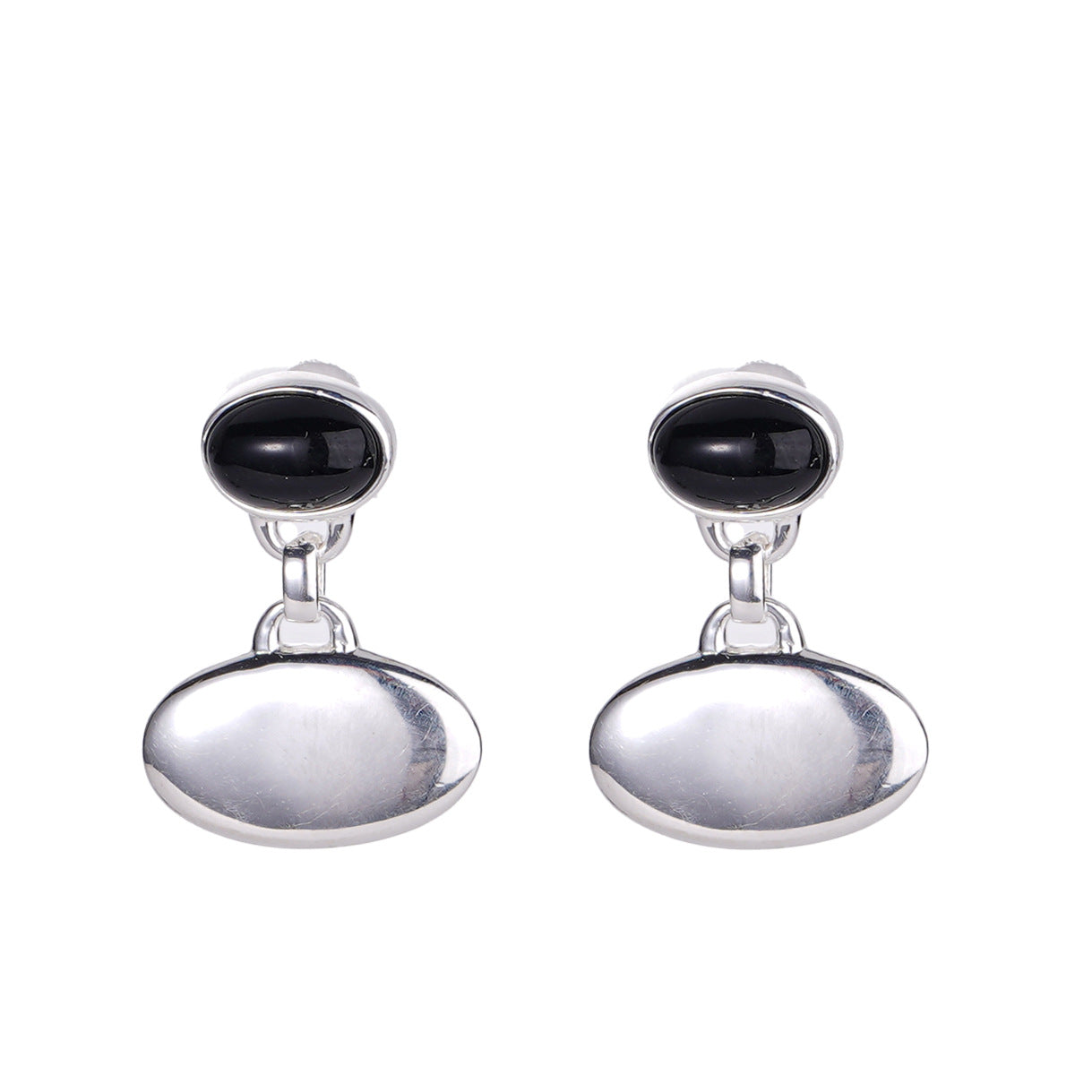 Agate Stud Women Niche Polished Oval Geometric Earring Jewelry