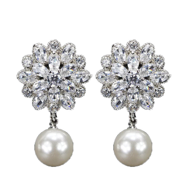 Ice prism micro-set zircon earrings