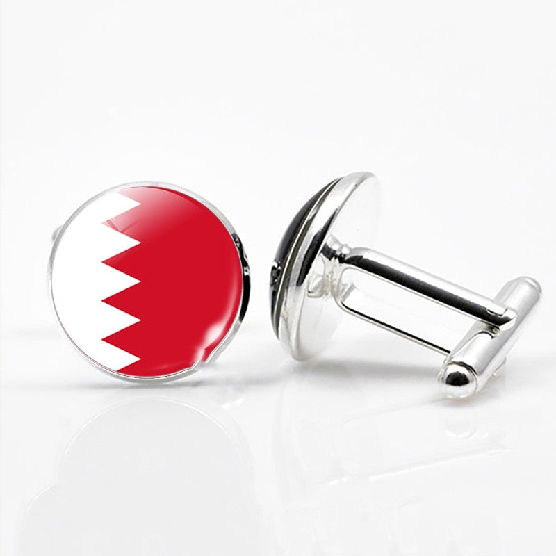 National Flags of The World Series Time Gem Cufflinks Jewelry
