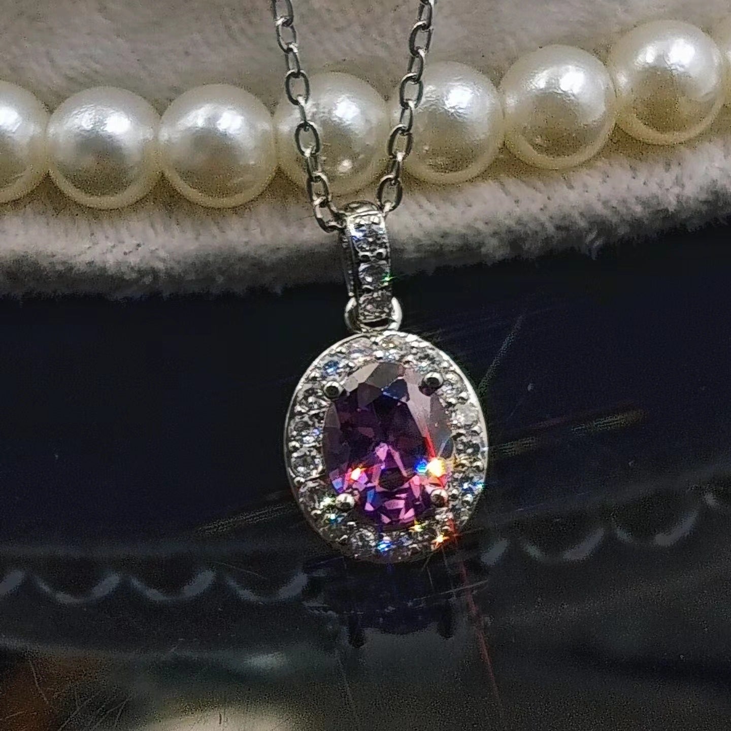 Mozanite-inspired Dove-egg Necklace With An Oval Shape