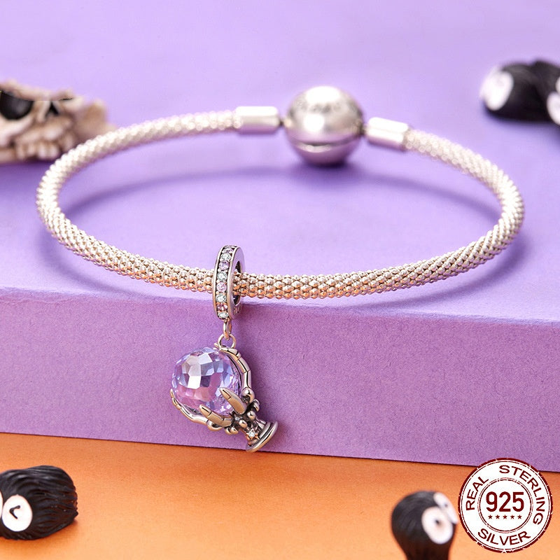 Halloween Magic Crystal Pendant Parts Sterling Silver Beads