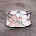 Elegant And Fresh Enamel Micro-Set Zircon Drop-Resin Ring