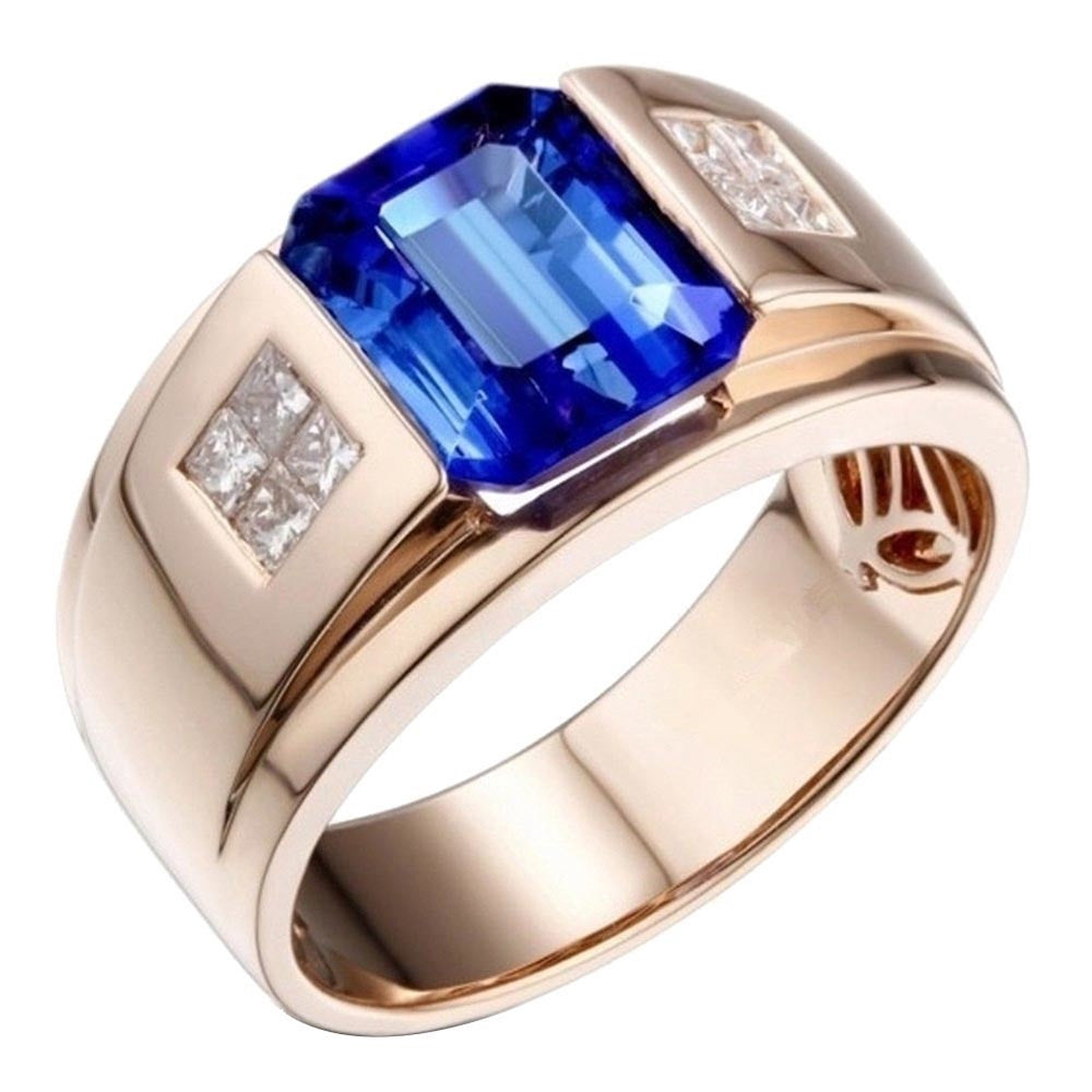 Sapphire Retro Fashion Rose Gold Crystal Alloy Ring