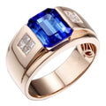 Sapphire Retro Fashion Rose Gold Crystal Alloy Ring