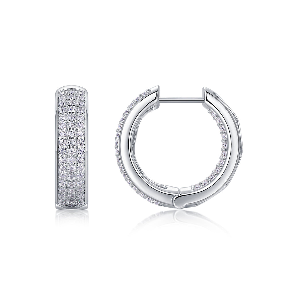Years - Earrings Set With Top-quality Moissanite S925 Silver And Platinum-plated Stud Earrings, A Fashionable And Trendy Accessory, Can Be Tested With A Diamond Pen