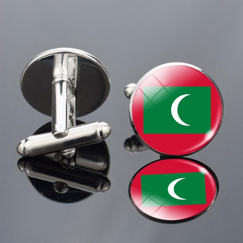 National Flags Of The World Series Time Gem Cufflinks Jewelry