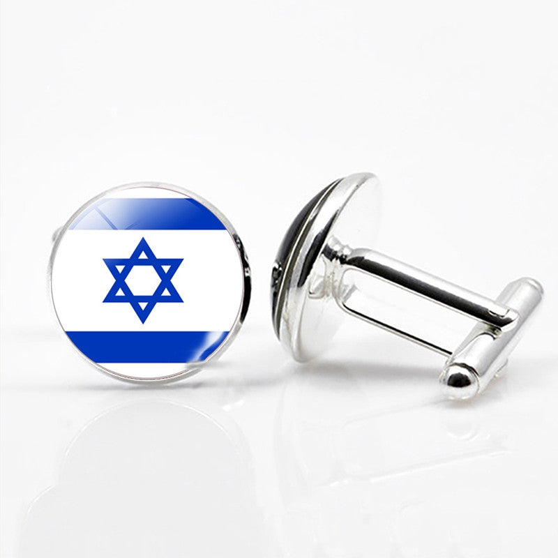 National Flags of The World Series Time Gem Cufflinks Jewelry