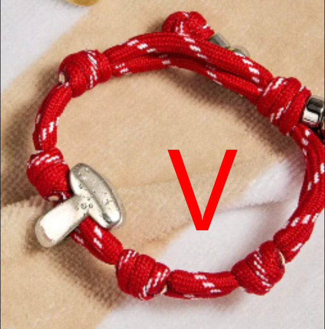 Colorful Braided Rope Bracelet With 26 English Letters  Pendant