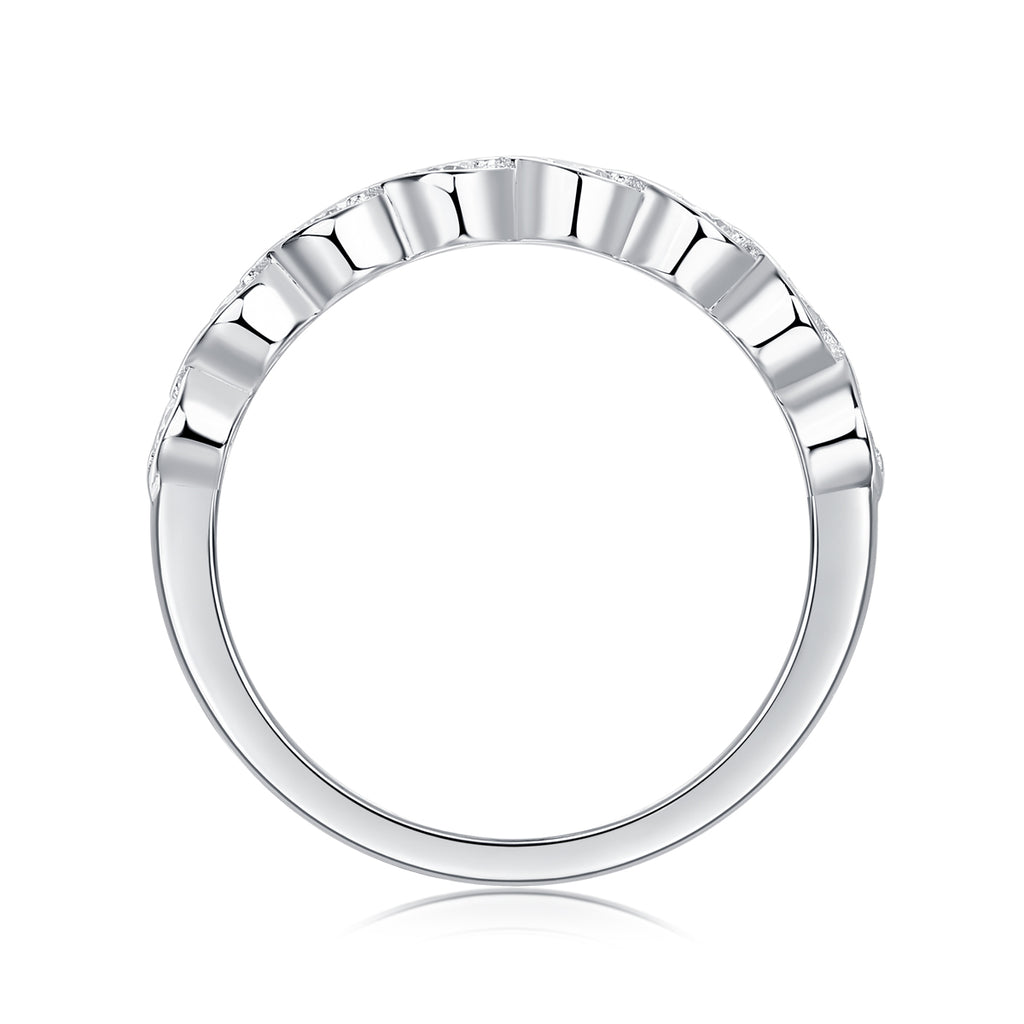 Diamond Brilliance - Set With Top-quality Moissanite S925, Silver And Platinum-plated Diamond Wedding Ring. The Ring Can Be Inspected With A Diamond Pen