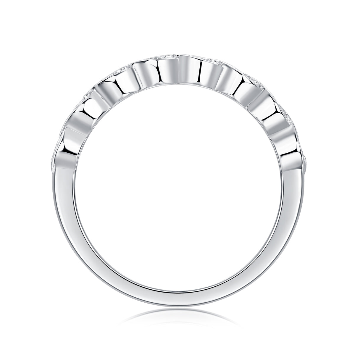 Diamond Brilliance - Set With Top-quality Moissanite S925, Silver And Platinum-plated Diamond Wedding Ring. The Ring Can Be Inspected With A Diamond Pen