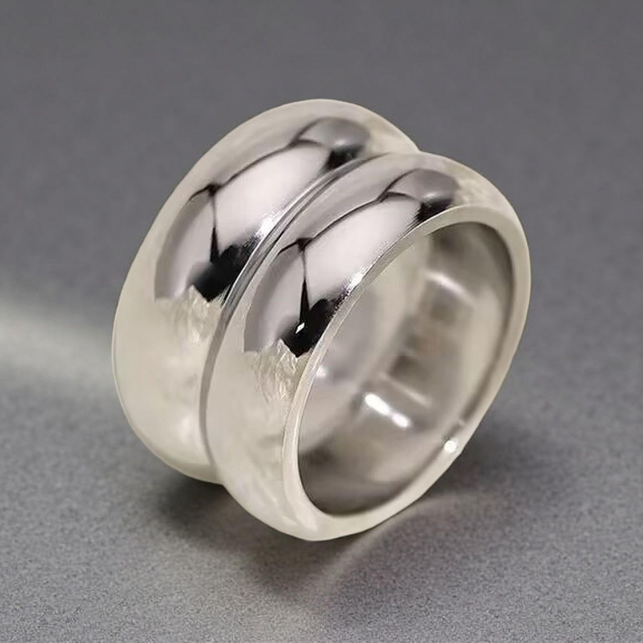 Stylish Titanium Steel Ring For Women Double-Layer Minimalist Plain Band