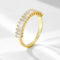 New Women's 925 Sterling Silver Rectangular Zircon Ring