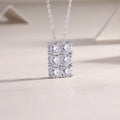 Six-round Chain - Set With Top-quality Moissanite, Fashionable And Light Luxury Jewelry, Silver Pendant Necklace S925, Silver-plated Platinum