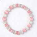 White And Blue Cats-eye Bracelet With Crystals
