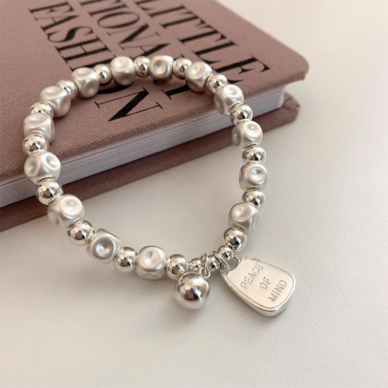 Womens Light-Luxury Irregular Matte Beaded Bracelet