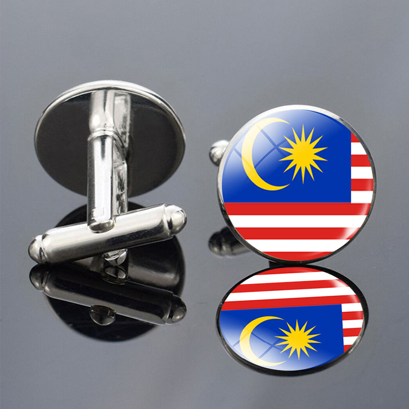National Flags Of The World Series Time Gem Cufflinks Jewelry