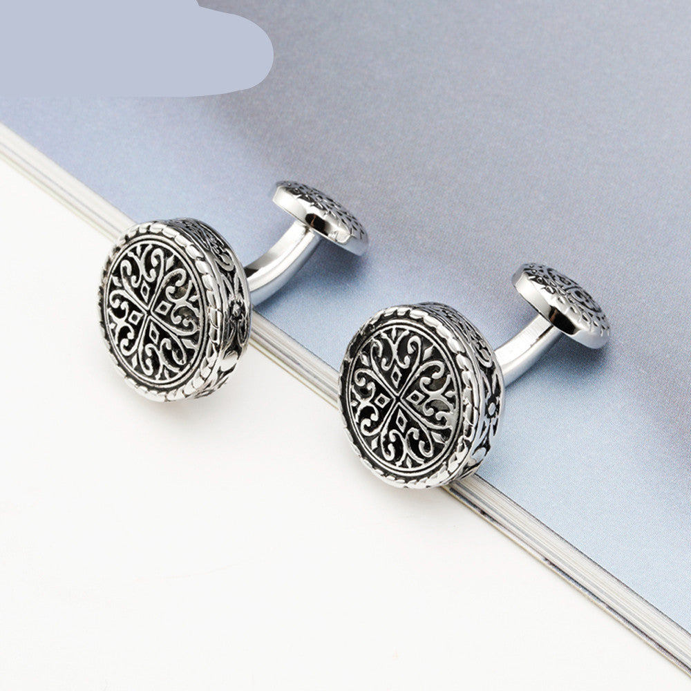 Men's French Flower Cufflinks Hollow Pattern