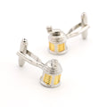 Yellow Hand-Cranked Fishing Rod Tool Cufflinks