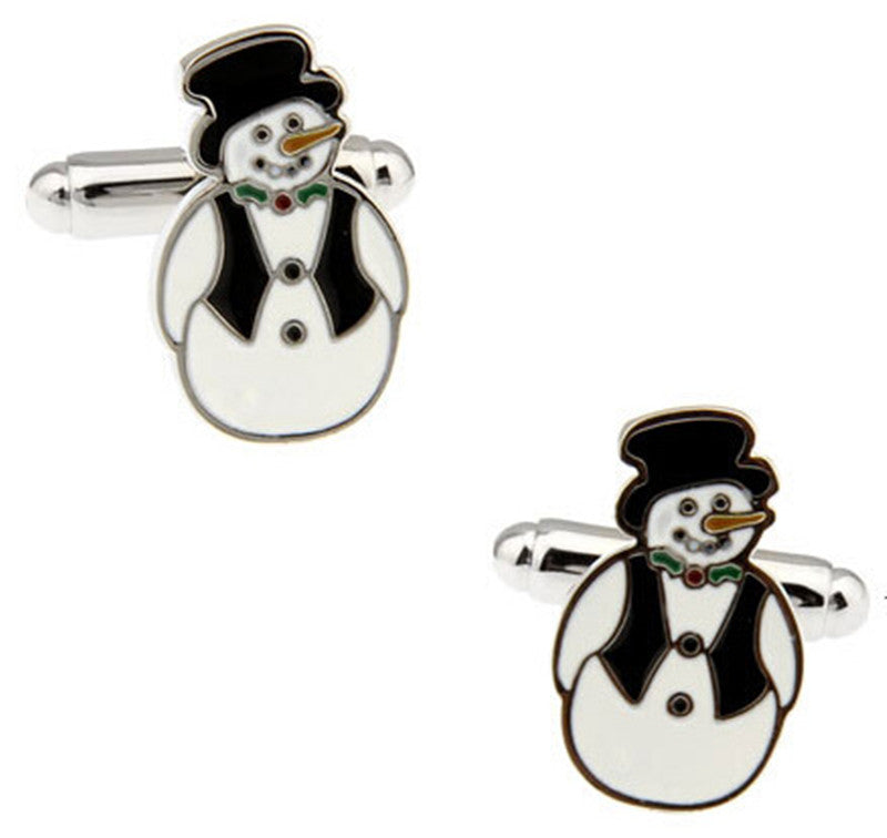 Korean Style Black Vest Snowman Cufflinks