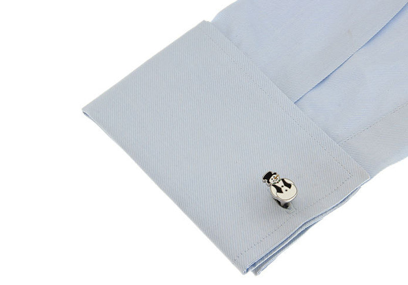 Korean Style Black Vest Snowman Cufflinks