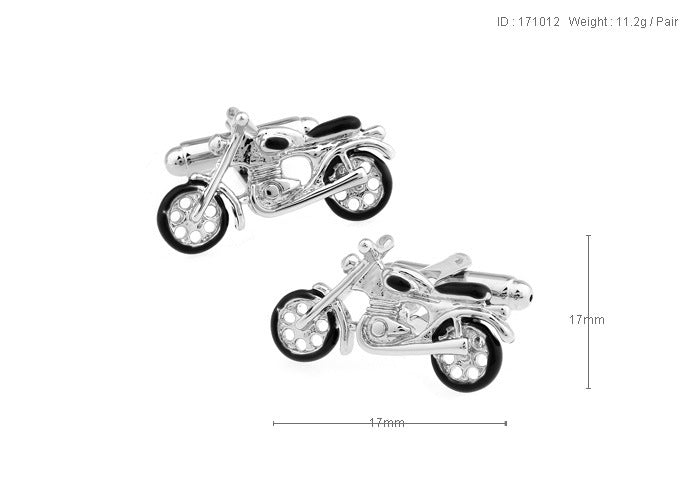 French  Motorcycle Black Paint Cufflinks