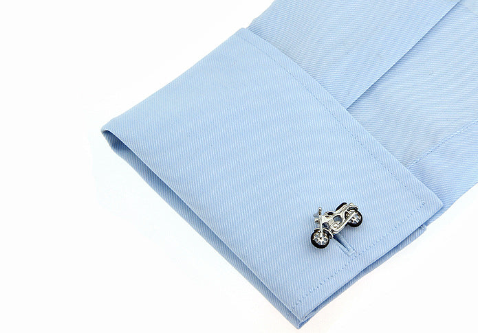 French  Motorcycle Black Paint Cufflinks